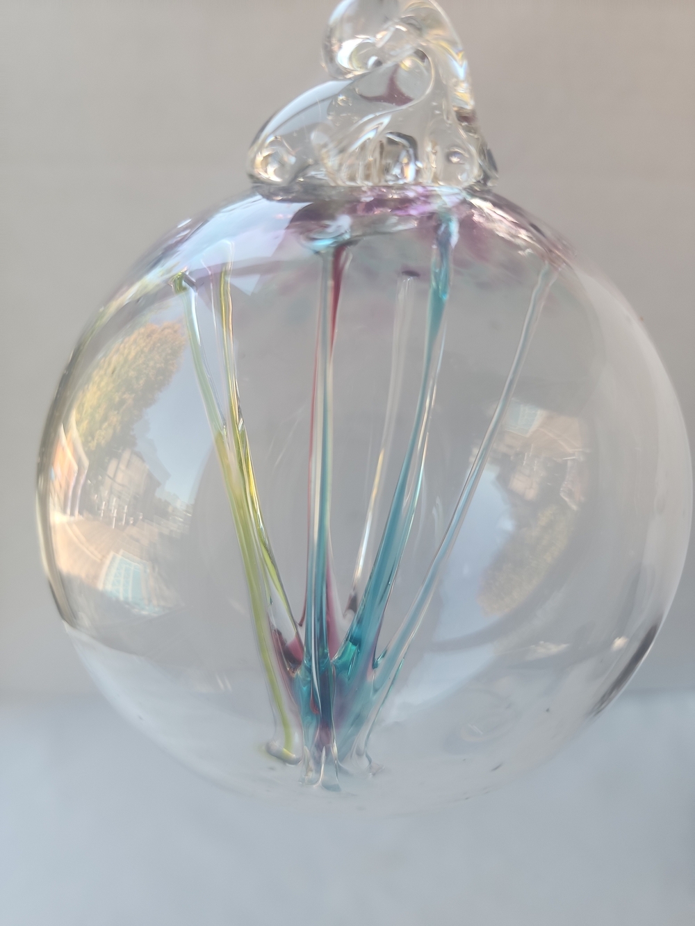 Flawless Hand-Blown Art Glass Witch Ball - Wish Orb Suncatcher (Excellent Cond.)